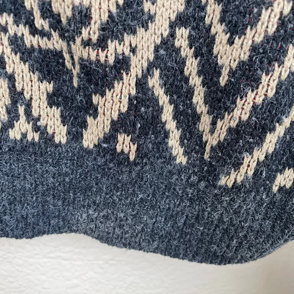 Vintage Sears Mens Sweater Sz S/M Indie Grunge Nordic Argyle Hipster Cabin Cosby